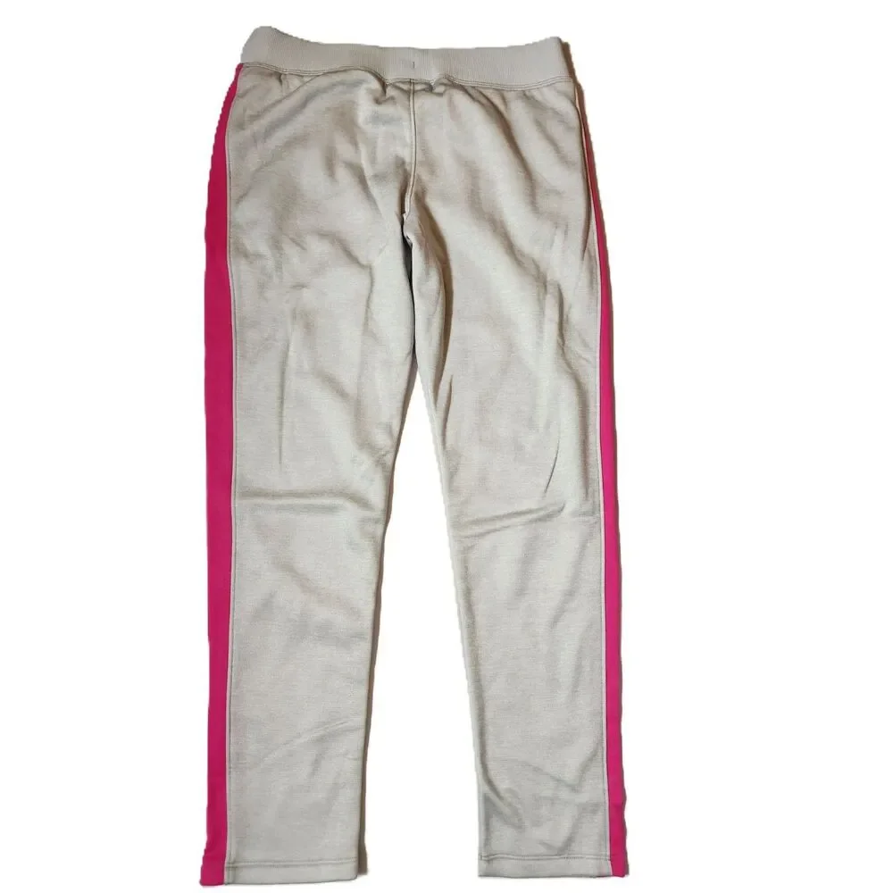 Under Armour Open Bottom Fleece Pants Girls Youth XL Gray Pink